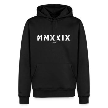 Römische Zahl Geburtsjahr Made in 2029 - Männer Premium Bio Hoodie - Schwarz - Vorne - Nico (187cm)