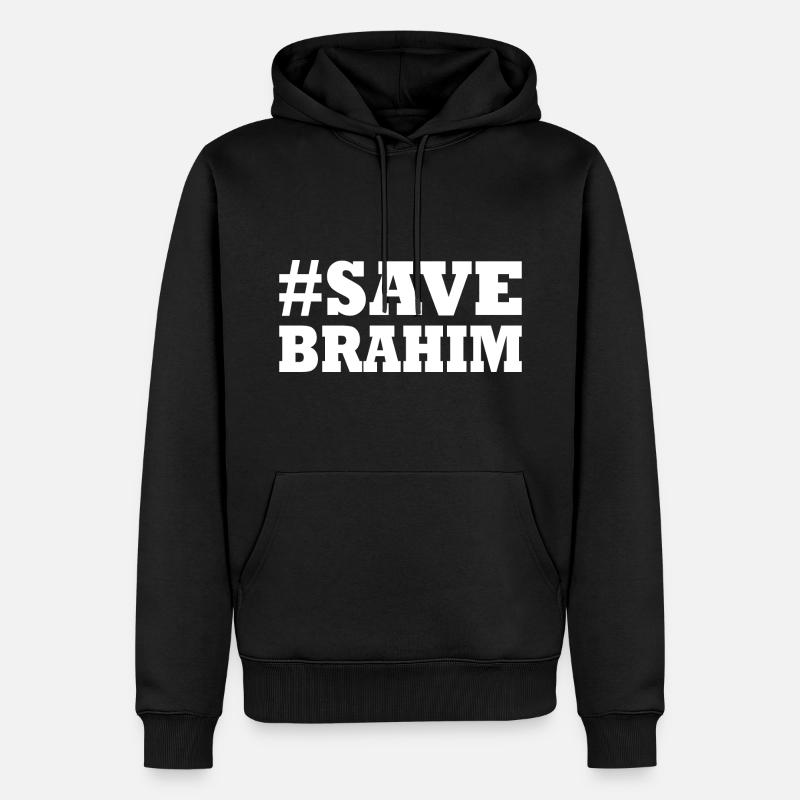 Save brahim - Männer Premium Bio Hoodie - Schwarz