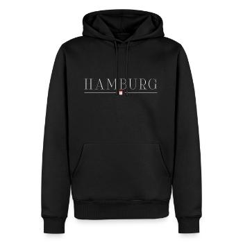 Hamburg, Deutschland Eleganz T-Shirt - Männer Premium Bio Hoodie - Schwarz - Vorne - Nico (187cm)
