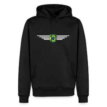 Ich liebe Brasilien Outfit T-Shirt Design Geschenk - Männer Premium Bio Hoodie - Schwarz - Vorne - Nico (187cm)