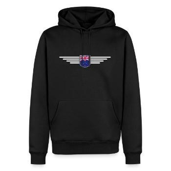 J’aime la Nouvelle-Zélande, T-shirt design de style élégance - Sweat à capuche Premium bio Homme - noir - Devant - Nico (187cm)