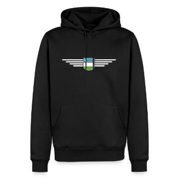 Usbekistan T-Shirt – Stolz und Kultur - Männer Premium Bio Hoodie - Schwarz - Vorne - Nico (187cm)