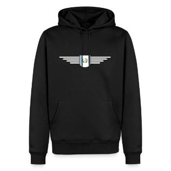 J’aime le Guatemala, T-shirt Style Design - Sweat à capuche Premium bio Homme - noir - Devant - Nico (187cm)