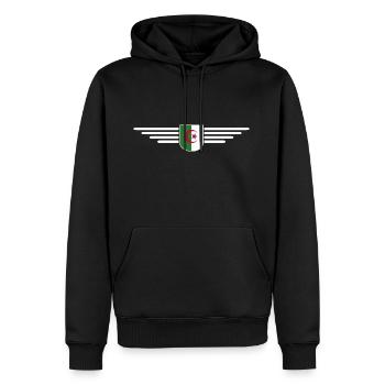 Algerien Design – Stolz Nordafrikas - Männer Premium Bio Hoodie - Schwarz - Vorne - Nico (187cm)