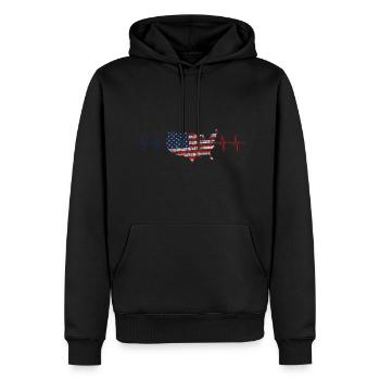 Amerika America - Männer Premium Bio Hoodie - Schwarz - Vorne - Nico (187cm)