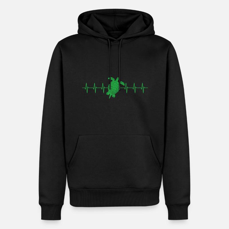 Turtle turtle heartbeat - Männer Premium Bio Hoodie - Schwarz