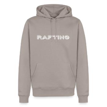 Rafting - Men’s Premium Organic Hoodie - taupe - Front - Nico (187cm)