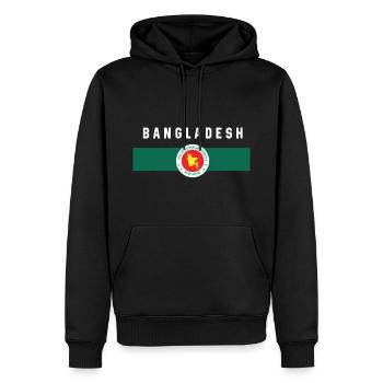Bangladesh - drapeau et armoiries - Sweat à capuche Premium bio Homme - noir - Devant - Nico (187cm)