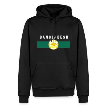 Bangladesh - drapeau et armoiries, nénuphar - Sweat à capuche Premium bio Homme - noir - Devant - Nico (187cm)