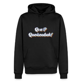 T-shirt Quoicoubeh Design 2023 - Sweat à capuche Premium bio Homme - noir - Devant - Nico (187cm)