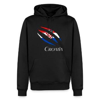 Croatia claws Kroatien Flagge aufgerissen - Männer Premium Bio Hoodie - Schwarz - Vorne - Nico (187cm)