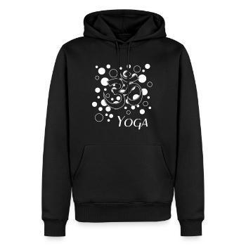 yoga - Männer Premium Bio Hoodie - Schwarz - Vorne - Nico (187cm)