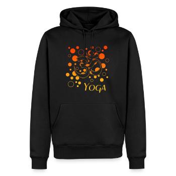 Yoga - Männer Premium Bio Hoodie - Schwarz - Vorne - Nico (187cm)