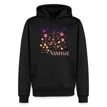 Yoga Namaste - Männer Premium Bio Hoodie - Schwarz - Vorne - Nico (187cm)