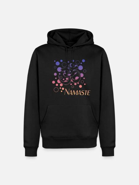 Namaste - Männer Premium Bio Hoodie - Schwarz