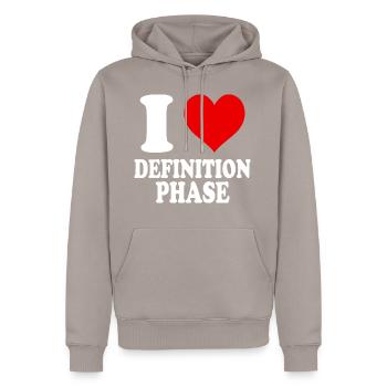 I Love Definition Phase Heart Funny Witty - Men’s Premium Organic Hoodie - taupe - Front - Nico (187cm)