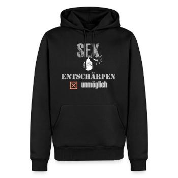 Sexbombe - Entschärfen unmöglich - Männer Premium Bio Hoodie - Schwarz - Vorne - Nico (187cm)