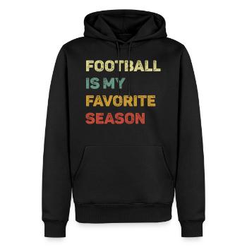 Fußball ist meine Lieblingssaison Retro - Männer Premium Bio Hoodie - Schwarz - Vorne - Nico (187cm)