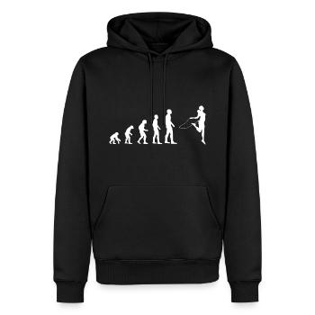Springseil Seilspringen Evolution - Männer Premium Bio Hoodie - Schwarz - Vorne - Nico (187cm)