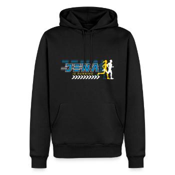 Jena Is Running - Men’s Premium Organic Hoodie - black - Front - Nico (187cm)