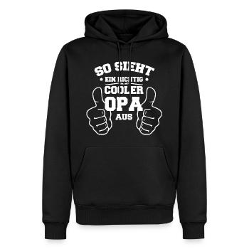 Cooler Opa Shirt - Cooler Großvater - Opa Geschenk - Männer Premium Bio Hoodie - Schwarz - Vorne - Nico (187cm)