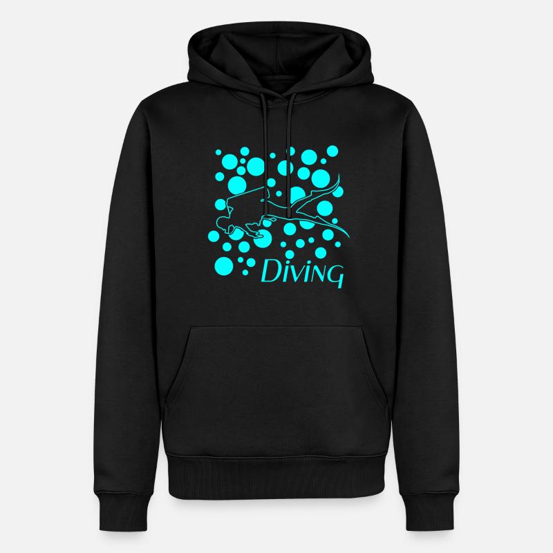 Diving tauchen - Männer Premium Bio Hoodie - Schwarz