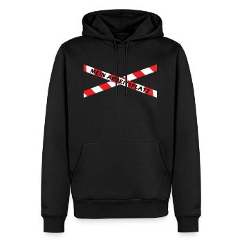 Arbeit Spruch Verbot - Polizei Büro Baustelle - Männer Premium Bio Hoodie - Schwarz - Vorne - Nico (187cm)