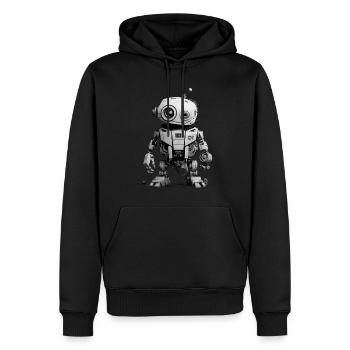Robot remis à neuf - Sweat à capuche Premium bio Homme - noir - Devant - Nico (187cm)