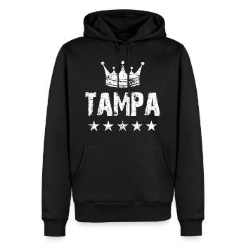 Tampa Krone Sterne - Männer Premium Bio Hoodie - Schwarz - Vorne - Nico (187cm)