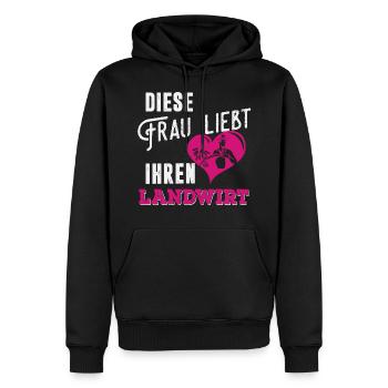 Diese Frau liebt Ihren Landwirt - Männer Premium Bio Hoodie - Schwarz - Vorne - Nico (187cm)
