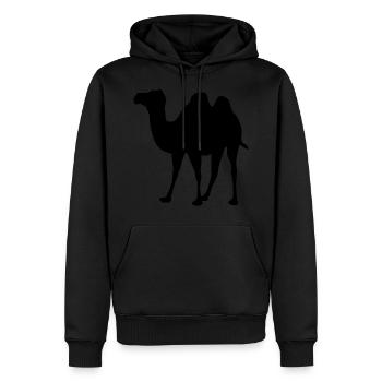 Kamel - Männer Premium Bio Hoodie - Schwarz - Vorne - Nico (187cm)