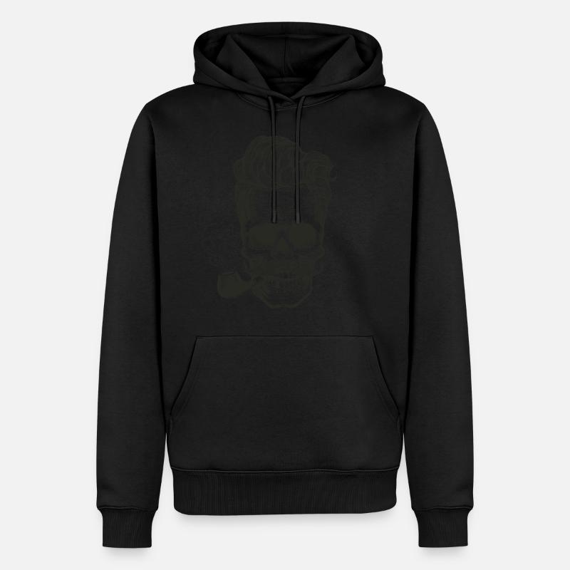skull_pipe - Sweat à capuche Premium bio Homme - noir