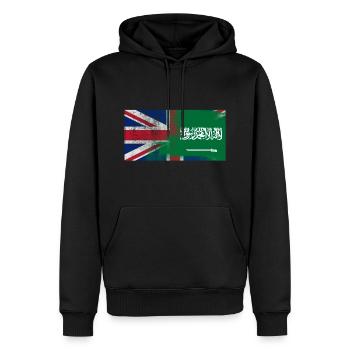British Saudi Half Saudi Arabia Half UK Flag - Men’s Premium Organic Hoodie - black - Front - Nico (187cm)