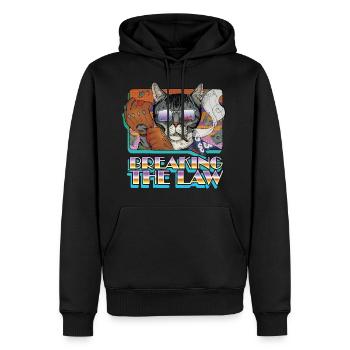 Verbrechen Katze in den Schatten - Abbremsen des Gesetzes - Männer Premium Bio Hoodie - Schwarz - Vorne - Nico (187cm)