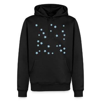 Étoiles - personnalisable et la couleur modifiable - Sweat à capuche Premium bio Homme - noir - Devant - Nico (187cm)
