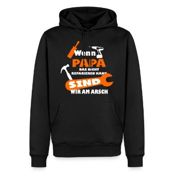 wenn papa das nicht reparieren kann heimwerker - Männer Premium Bio Hoodie - Schwarz - Vorne - Nico (187cm)