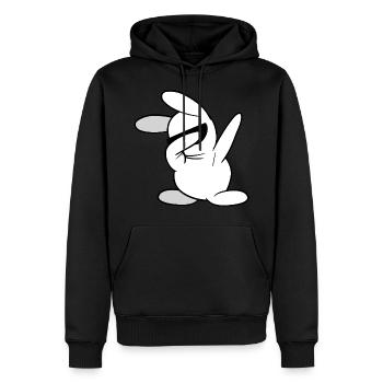 Dabbing Dab rabbit bunny - Men’s Premium Organic Hoodie - black - Front - Nico (187cm)