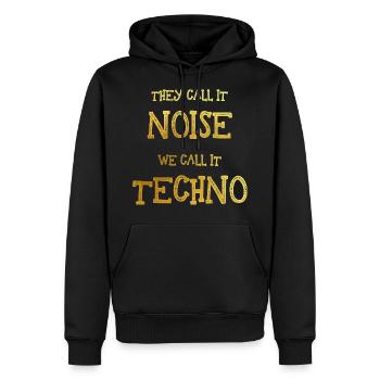 Techno Music Minimal Electro Lustig Geschenk - Männer Premium Bio Hoodie - Schwarz - Vorne - Nico (187cm)
