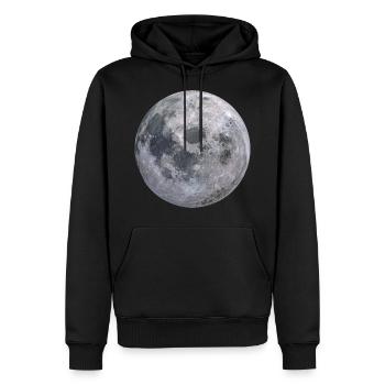 Moon - Männer Premium Bio Hoodie - Schwarz - Vorne - Nico (187cm)