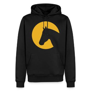 Pferd Mond Pony Reiter Kinder Pferdemotiv Geschenk - Männer Premium Bio Hoodie - Schwarz - Vorne - Nico (187cm)