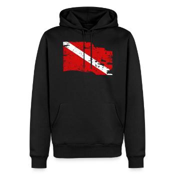Pavillon de plongée - Sweat à capuche Premium bio Homme - noir - Devant - Nico (187cm)