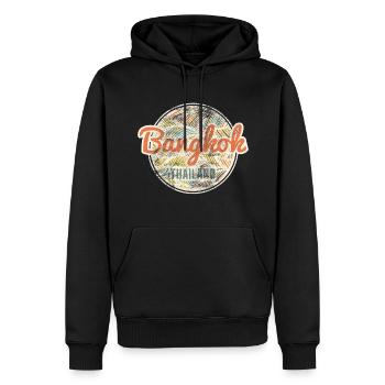 Bangkok - Sweat à capuche Premium bio Homme - noir - Devant - Nico (187cm)