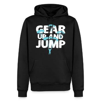 Fallschirmsprung Tandemsprung Fallschirm - Männer Premium Bio Hoodie - Schwarz - Vorne - Nico (187cm)