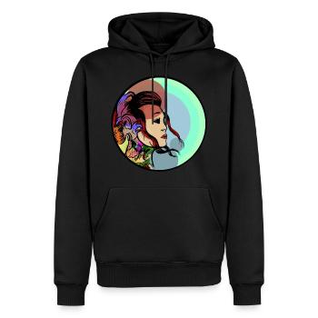 Tätowierte Frau mit Drache - Männer Premium Bio Hoodie - Schwarz - Vorne - Nico (187cm)