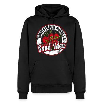 Tomates Légumes - Sweat à capuche Premium bio Homme - noir - Devant - Nico (187cm)