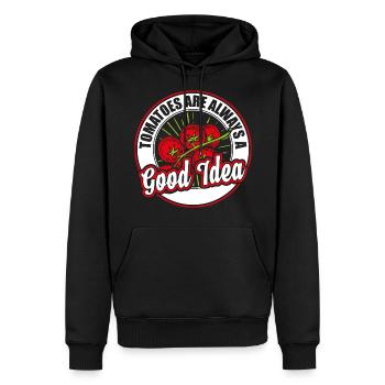 Tomates - Sweat à capuche Premium bio Homme - noir - Devant - Nico (187cm)