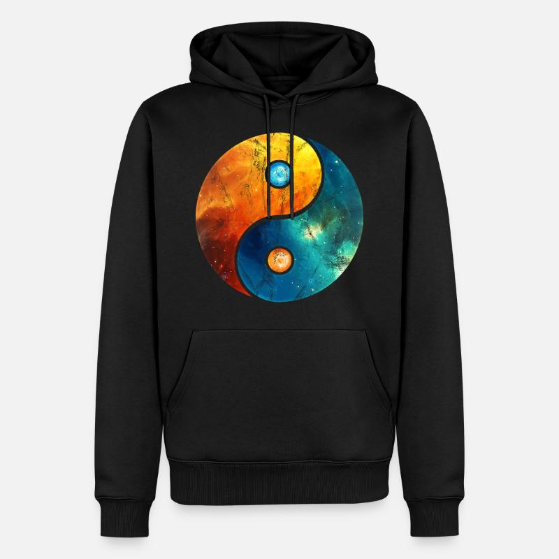 Yin Yang éléments de marque icônes de marque - Sweat à capuche Premium bio Homme - noir