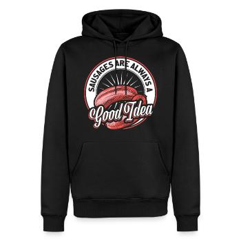 Wurst - Männer Premium Bio Hoodie - Schwarz - Vorne - Nico (187cm)