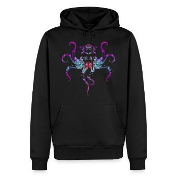 Psytrance Goa Trance Geschenk Psychedelic Festival - Männer Premium Bio Hoodie - Schwarz - Vorne - Nico (187cm)