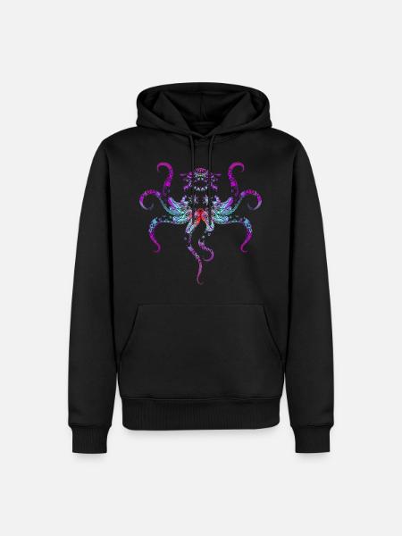 Psytrance Goa Trance Geschenk Psychedelic Festival - Männer Premium Bio Hoodie - Schwarz